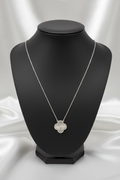 White Gold White Clover Necklace