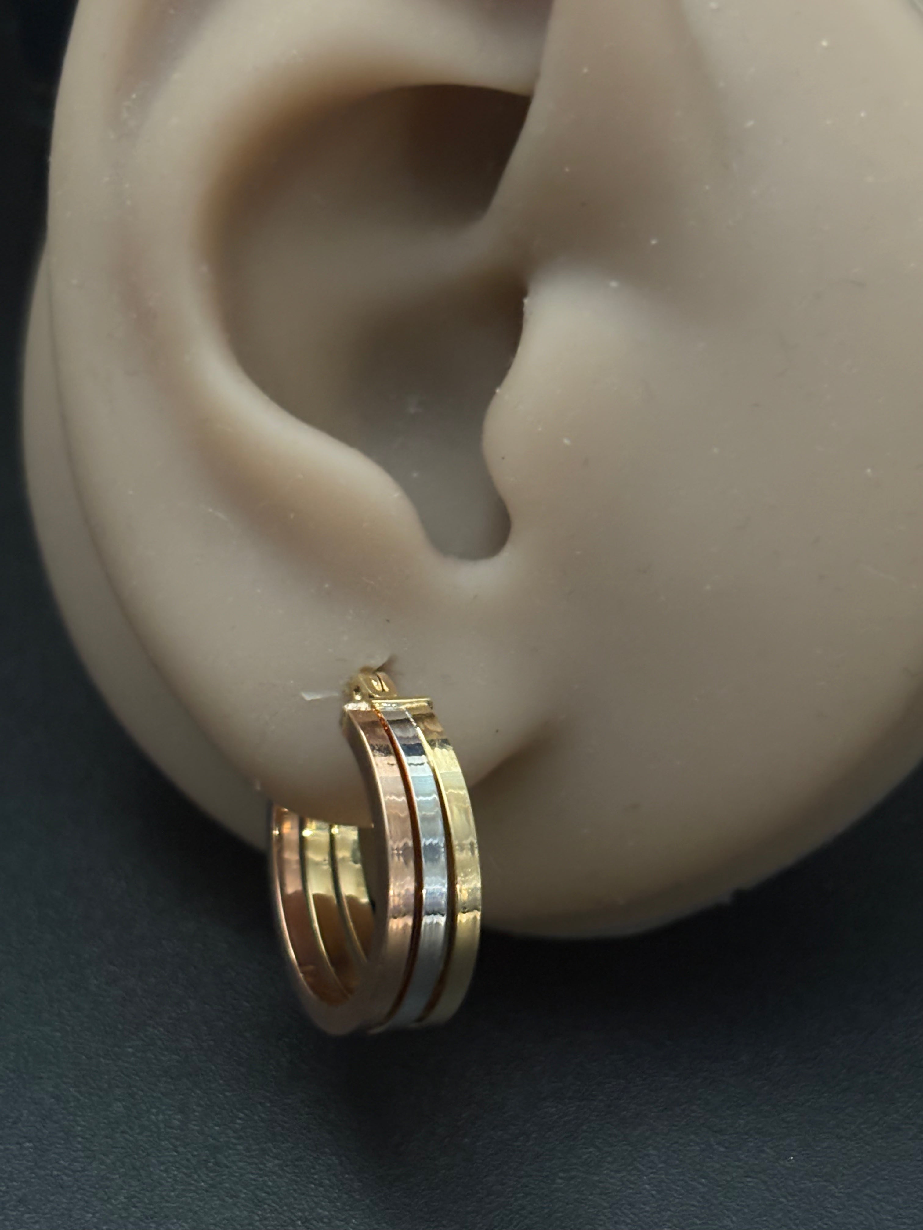Tri Color Hoop Earring