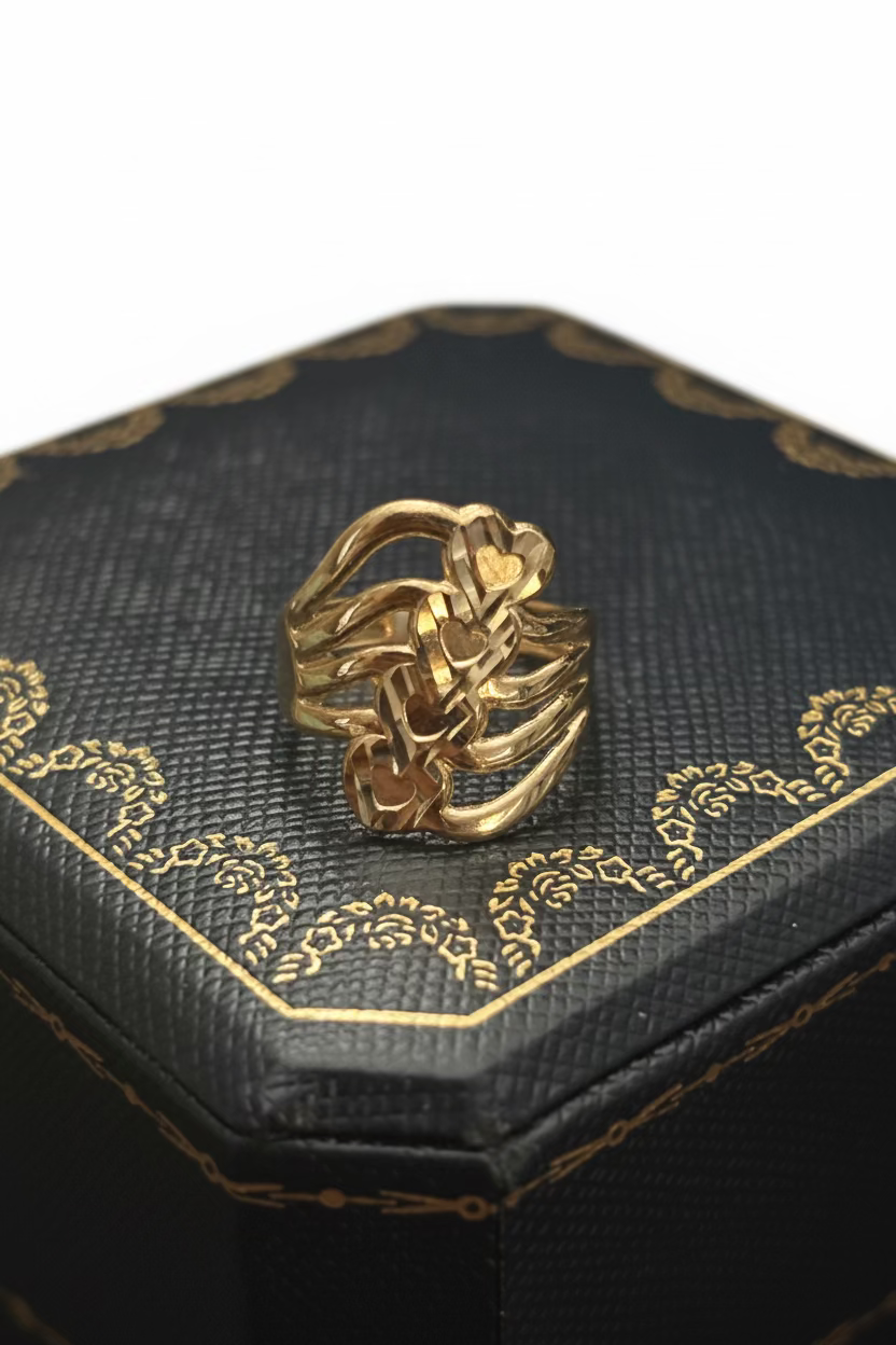 Size 6 Triple Heart Ring