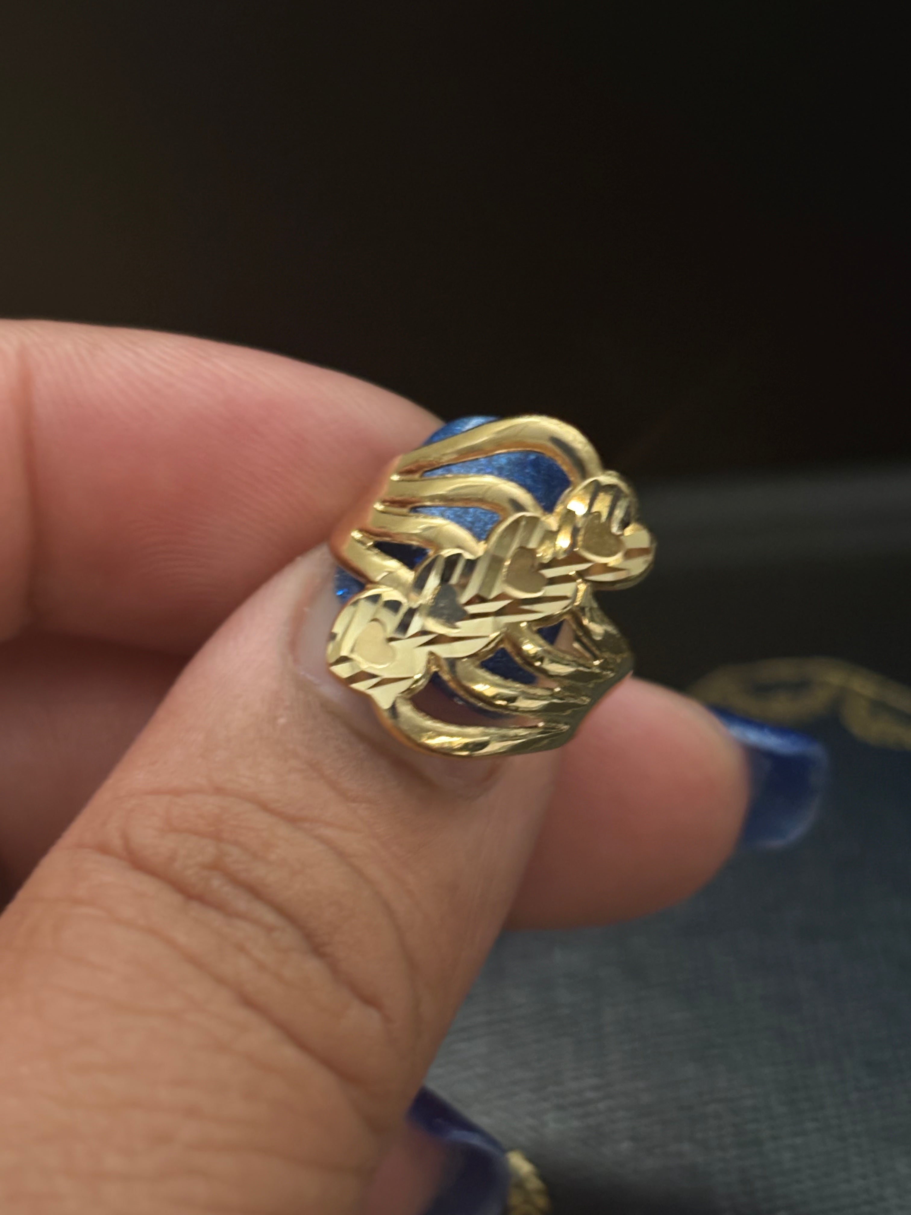 Size 6 Triple Heart Ring