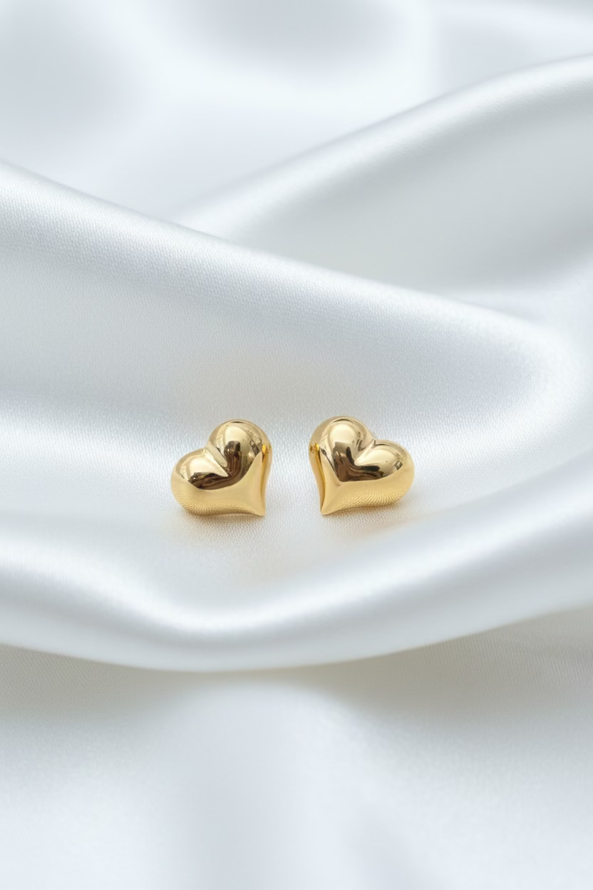 Plain Stud Heart Earring
