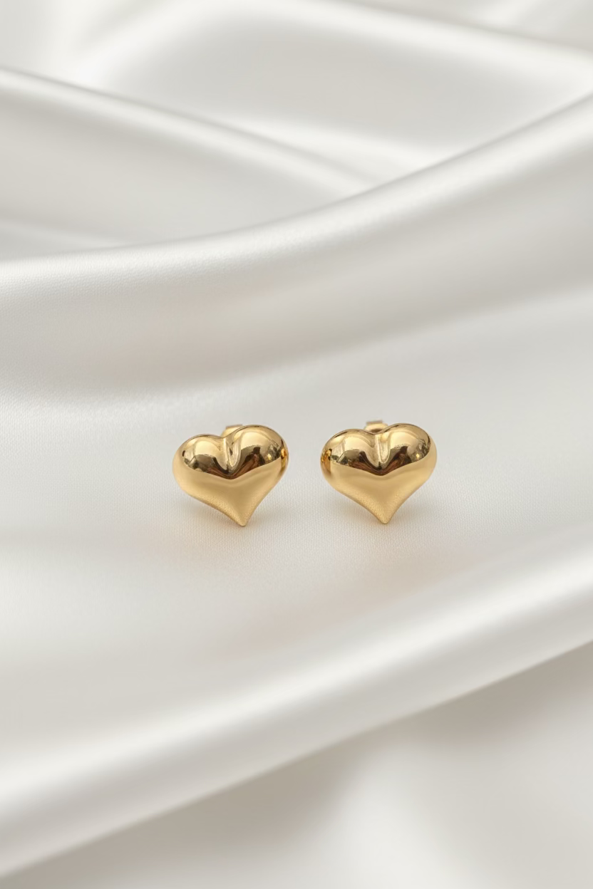 Plain Stud Heart Earring