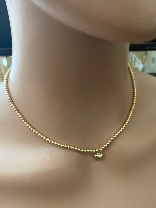 Bubble Necklace with Heart Charm