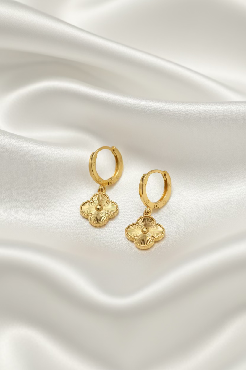 9MM Clover Hoop Earring