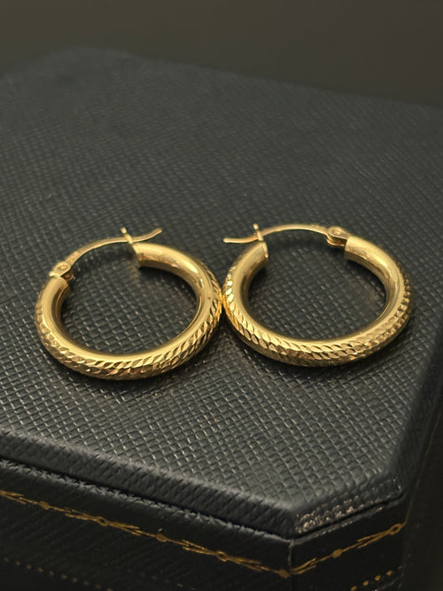 20MM Diacut Hoop Earring